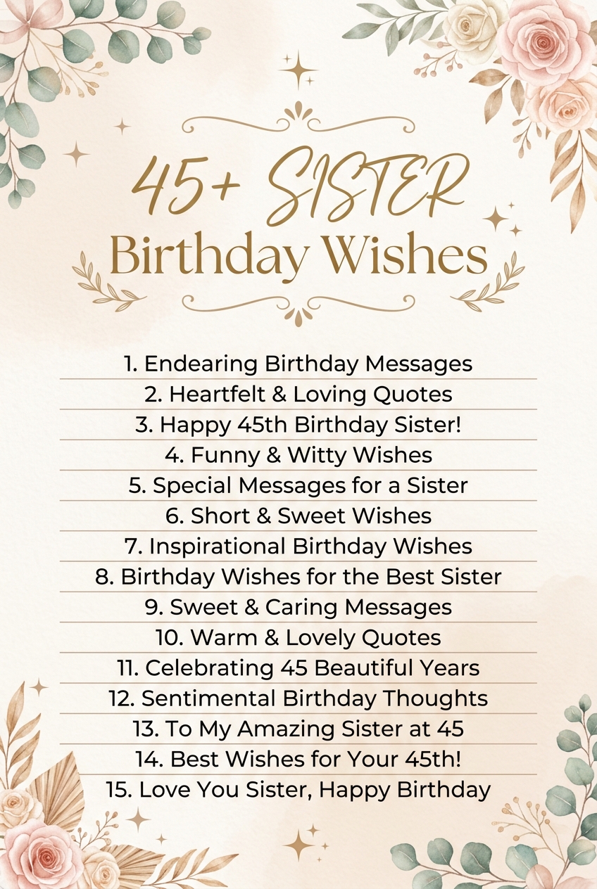 45+ Sister Birthday Wishes